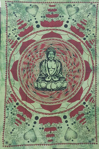 Green Buddha Tapestry Single