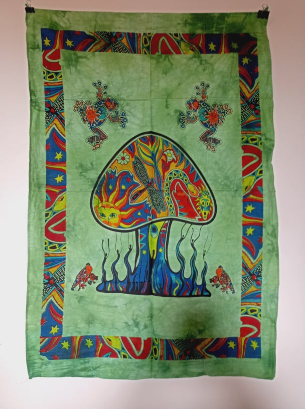 Green Mushroom Tapestry