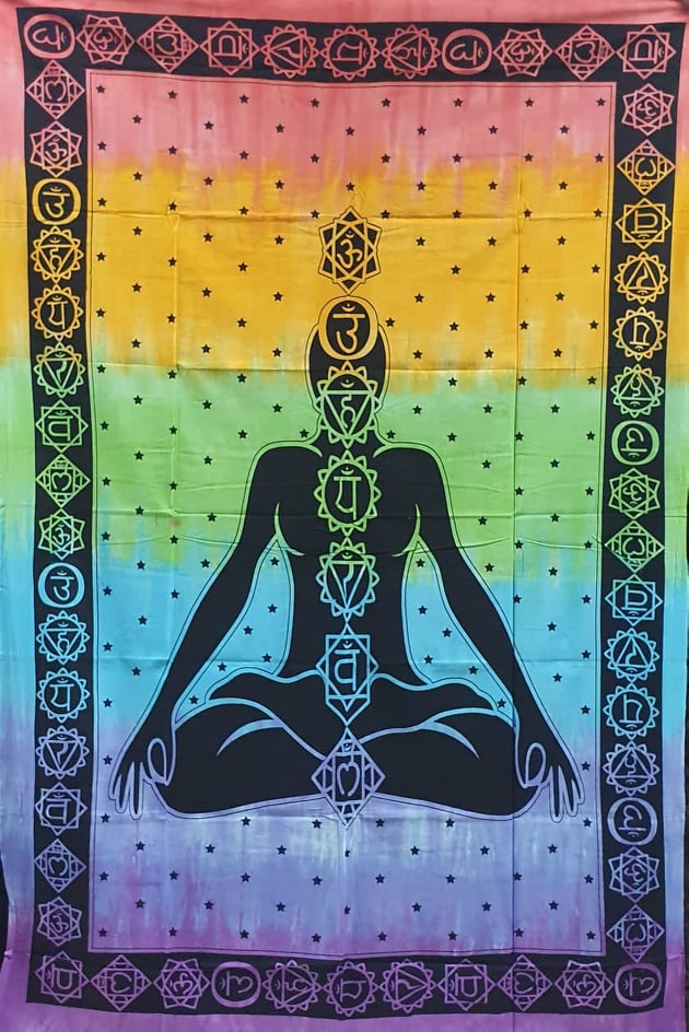 Rainbow Meditation Tapestry Single