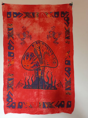 Orange Mushroom Tapestry