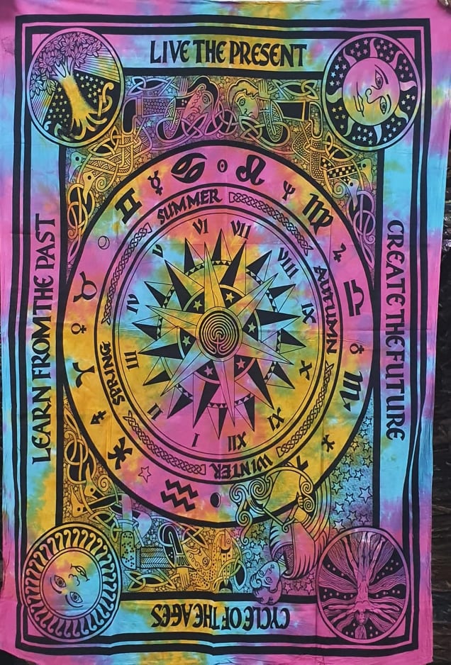 Zodiac Star Tie Dye Tapestry Single