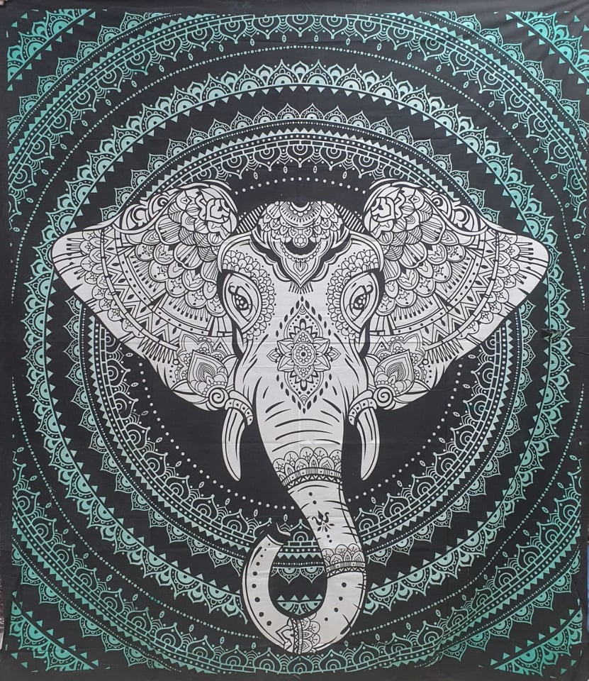 White Elephant Head Tapestry Double
