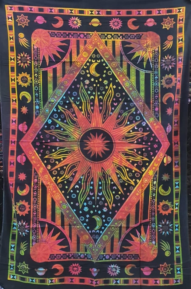 Sun & Moon Tie Dye Tapestry Single