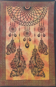 Orange Dreamcatcher Tapestry Single