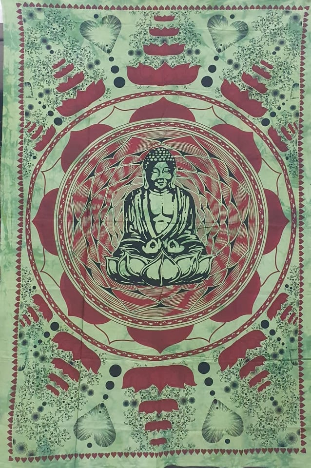 Green Buddha Tapestry Single