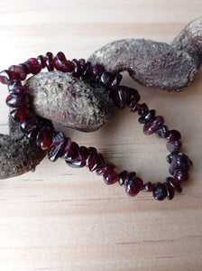 Garnet Crystal Chip Bracelet