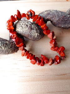 Red Jasper Crystal Chip Bracelet