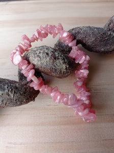 Rhodonite Crystal Chip Bracelet