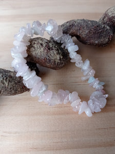 Rose Quartz Crystal Chip Bracelet
