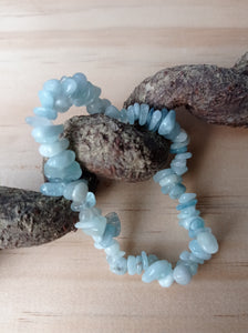 Aquamarine Crystal Chip Bracelet