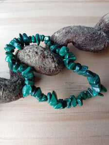 Malachite Crystal Chip Bracelet