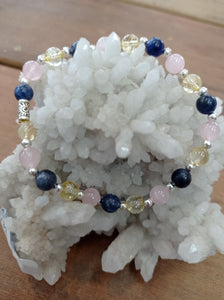 Sodalite, Rose Quartz & Citrine Bracelet