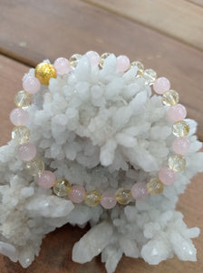 Rose Quartz and Citrine Bracelet