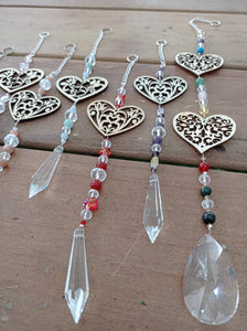 Wooden Heart Sun Catchers