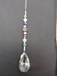 Sun Catcher- Amethyst & Aventurine Tear Drop