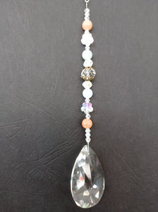 Sun Catcher- Sunstone & Aquamarine Tear Drop