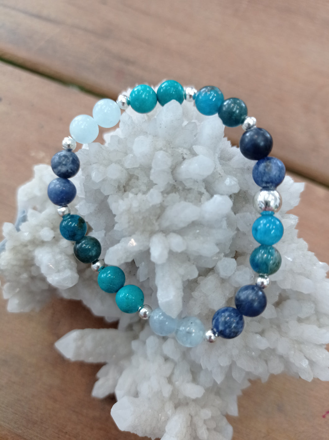 Kids Crystal Bracelet-Blue Mix